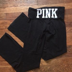 PINK YOGA PANTS SIZE XSMALL BLACK